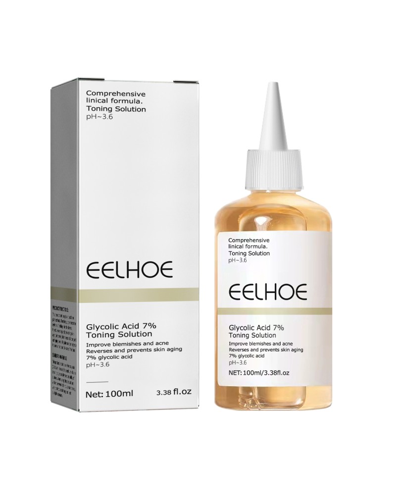 Eelhoe Glycolic Acid 7% Exfoliating Toner - Acne Care, Dark Spot & Post-Acne Mark Skin Renewal